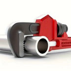 Heavy Duty Straight Pipe Wrench, Adjustable Aluminum Plumber Wrench, Red, 8in/12in