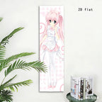 Kawaii Pink Nurse Anime Girl Vertical Tapestry, Long Wall Scroll, Cute Pastel Wall Hanging for Bedroom, Otaku Room Decor & Anime
