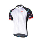 ARSUXEO Men's Cycling Jersey Bicycle Summer Short Sleeves Mountain Bike T-Shirt With Zipper Pockets Reflective Riding Clothing
