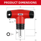 1- 6 N.M T-type Fixed Torque Scewdriver Preset Torque Wrench Tools with 4 Batch Heads 5% Accuracy 6.35mm