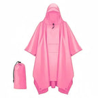 3-in-1 Waterproof Outdoor Rain Poncho Cover, Lightweight Hiking Travel Raincoat - Multiple Colors