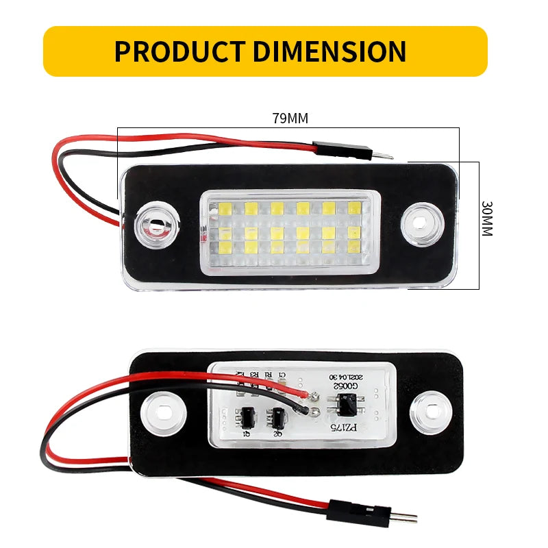 2Pcs For Audi A8 D3 2002-2006 2007 2008 2009 2010 Car Rear White LED License Plate Light Number Lamps OEM # 4E0943021,4E0943022