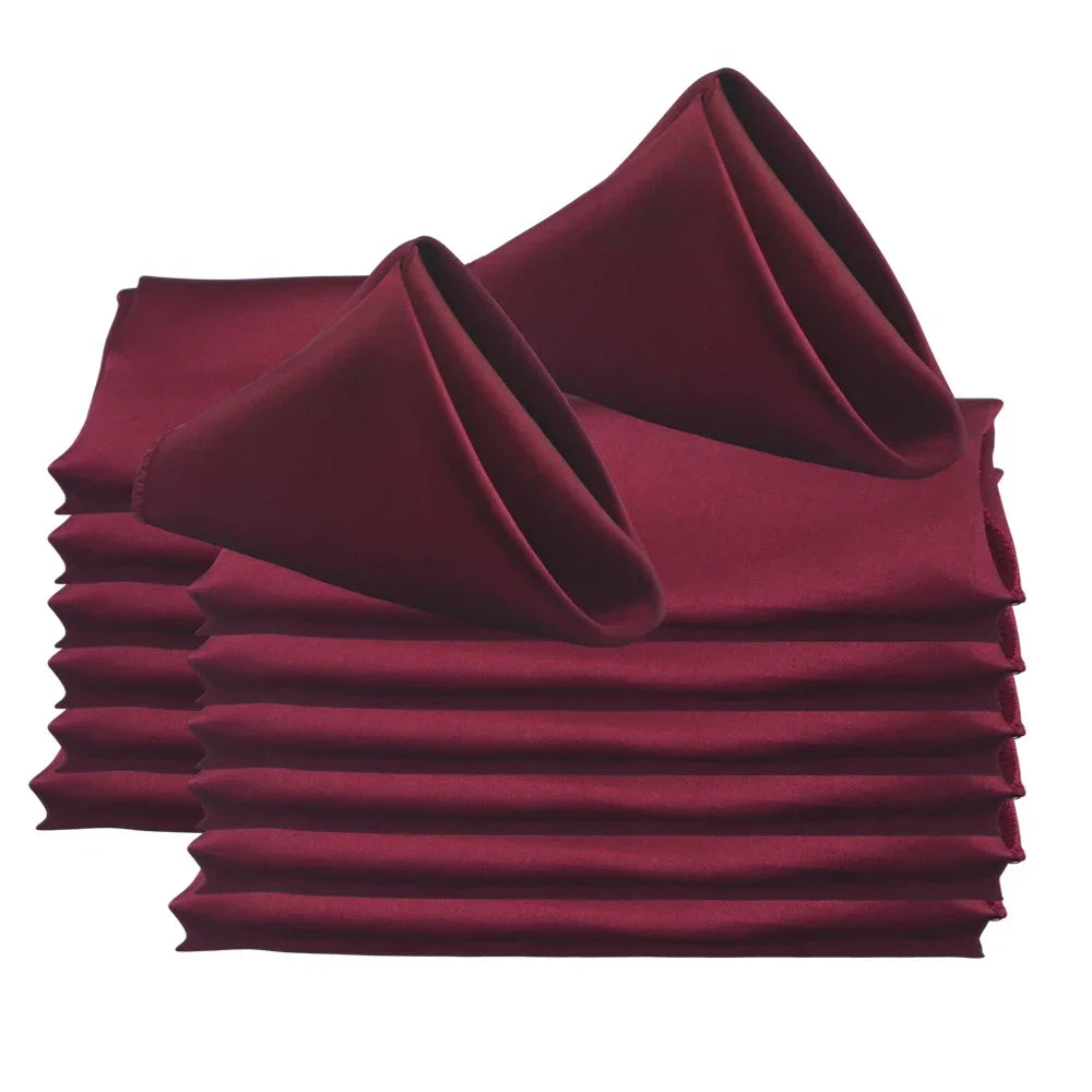 50pc Square 30x30cm Satin Elegant Satin Napkins Perfect For Wedding Graduation & Dinner Parties Restaurant Coffee/Cake Tea Towel