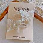 Minimalist Beige Hair Barrettes Korean BB Clip with Lace Pearl Accents Elegant Aesthetic Hair Clips for Women Girls