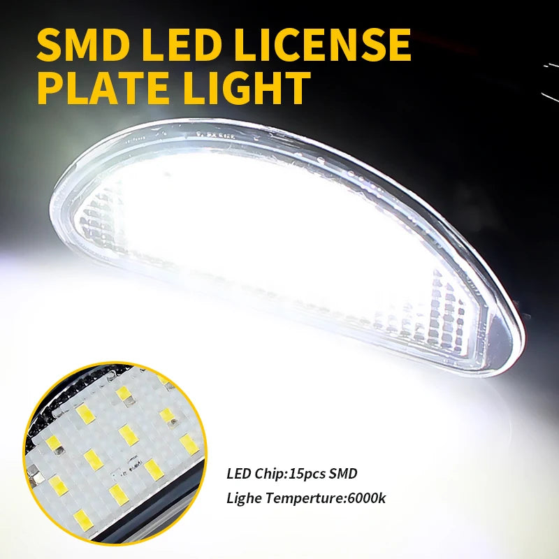 2Pcs Canbus For Toyota Aygo MK I 2005 2006 2007 2008 2009 2010 2011 2012 2013 2014 Canbus Rear Led License Plate Lights White