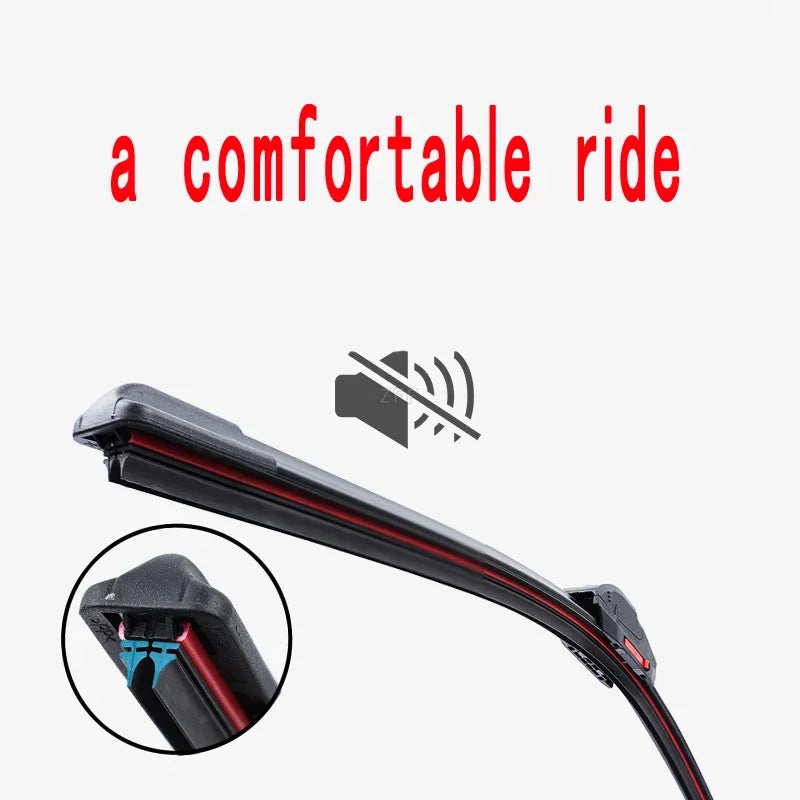 Car Windshield Wiper blades Universal Soft Double layer Rubber Frameless Bracketless car wipers 14" 16" 19" 20" 21" 22" 24"26"