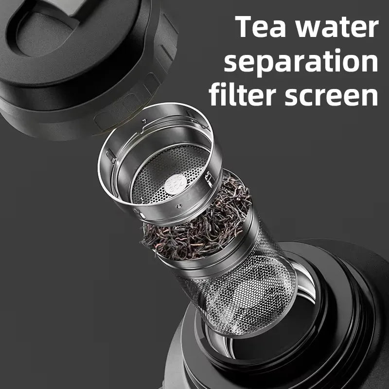 Insulated Stainless Steel Water Bottle with Handle, Black/Green 1.7L-3.2L Thermos