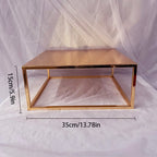 Gold Metal Cake Stand Set Round or Square Dessert Display Pedestal, 2pcs/3pcs or Single