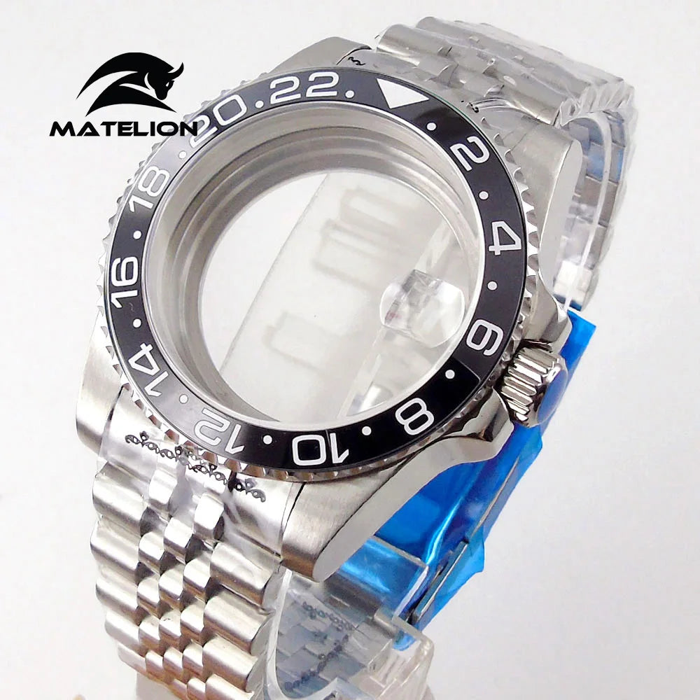 Matelion 200M Diving Case 40mm Fit NH35 NH36 NH34 GMT ETA 2824 PT5000 Watch Case Jubilee Bracelet Sapphire Glass Slide Buckle