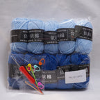 10Pcs 500g 4Ply Milk Cotton Yarn for Knitting Crochet, Wool Cotton Yarn DIY Material Pack for Hand-Knitted Sweaters, Bags, Dolls