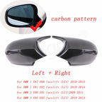 Carbon Fiber Pattern Side Mirror Cover Caps for BMW 1 & 3 Series E81 E82 E87 E88 E90 E91 E92 E93 Black