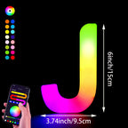 1PC Smart LED Letter Light - DIY RGB Marquee App Control Music Sync Indoor Sign Game Holiday Party Wedding Graduation Season A-Z