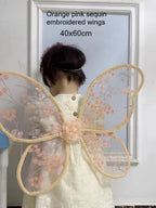 Vintage Velvet Butterfly Wings Forest Photography Props for Children's Birthday and Christmas Celebration