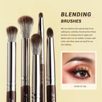 Jessup Eye Makeup Brushes Set Professional 15pcs Eyeshadow Brushes Vegan Concealer Eyebrow Liner Blending Brush Brown,T499