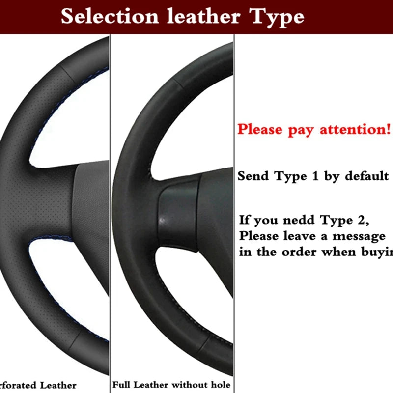 DIY Black Faux Leather Car Accessories Steering Wheel Cover For Toyota Hilux 2015-2021 Fortuner 2015-2021