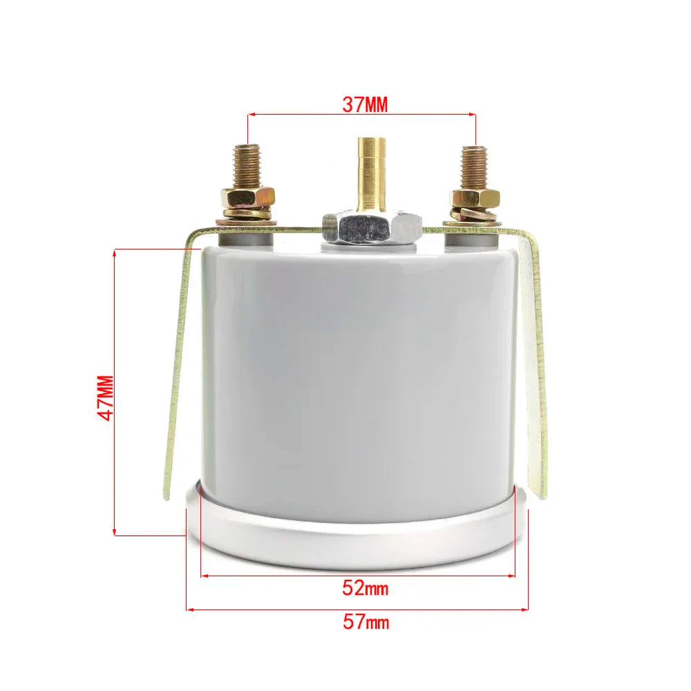 2"52mm 12V Car Auto Vacuum Gauge -30~0 In.Hg Displaying Smoke Lens Racing Car Vacuum Meter White LED