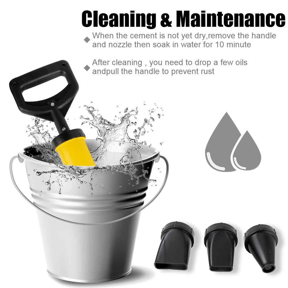 Grouting Gun Grouting Mortar Sprayer Applicator Cement Lime Pump Grout Filling Tools Caulking Gun With 4 Nozzles