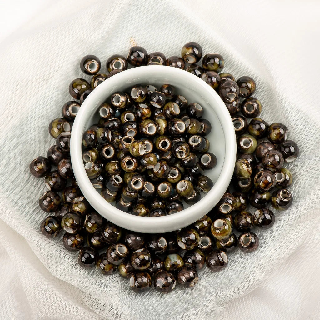 6# 8# 100pcs China Ceramic Colorful Beads Bandmade Procelain Bead For Jewelry Making #A507C