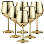 6PCS Stainless Steel Glass Cocktail Creative Metal Wine Glass Bar Restaurant Champagne Red Wine Glass Drinkware Barware Cup