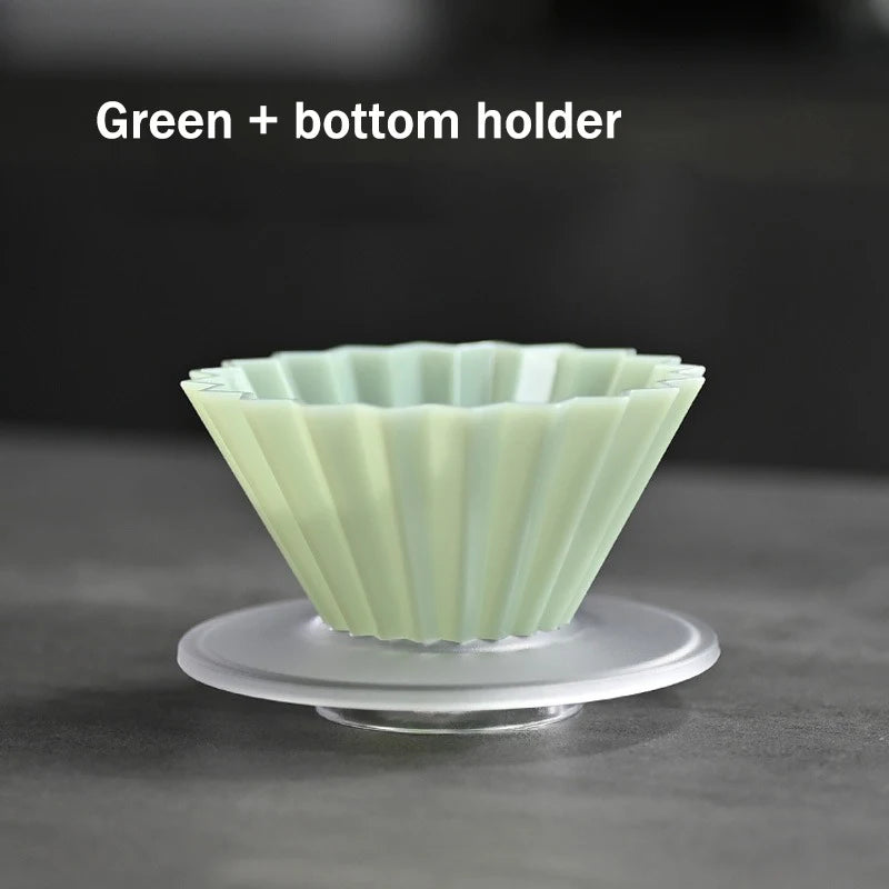 Hand-made Coffee Drip Filter Cup for Household Use 1-2 People Origami Filter Cup V-shaped Resin Cake Cup Anti-fall Filter