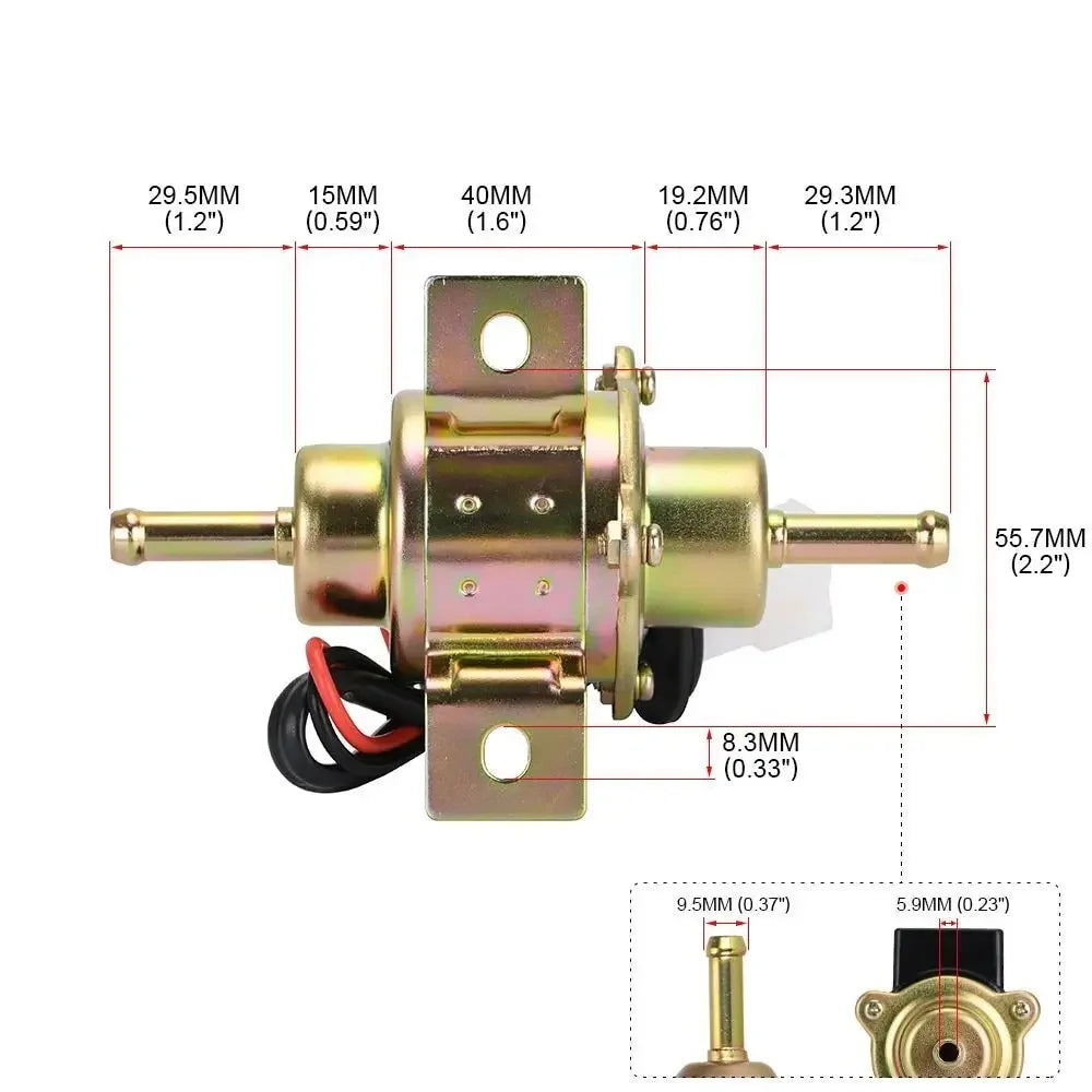 12V Universal Low Pressure 3-5 psi Petrol or Diesel Electric Fuel Pump For Kubota Yanmar Cub Cadet EP500-0 EP-500-0 FP7901-017