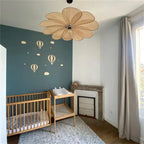 13Pcs Ins Wooden Hot Air Balloon Cloud Star Set Wall Stickers Home Decoration Background Wooden Wall Stickers Holiday Decoration Wall Crafts Cute Wooden Balloon Wall Stickers for Boys and Girls' Rooms Homestay Coffee Bar Decorative Wall Decorations