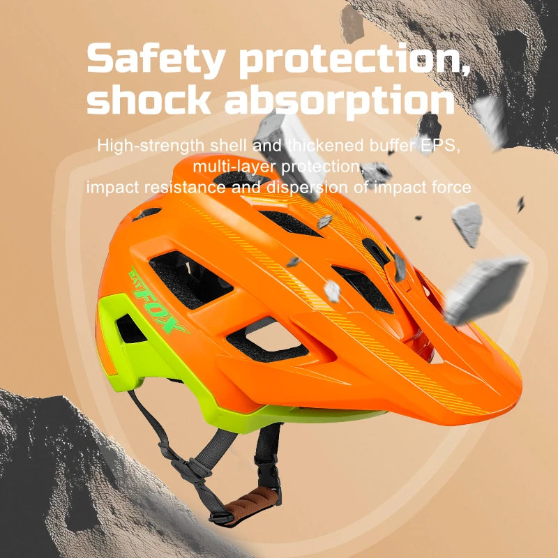 BATFOX MTB Cycling Helmet with GoPro Mount, Comfort Liner, M/L 55-62cm, Multi-Color
