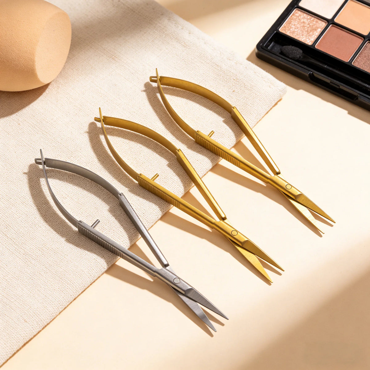 1pc Professional Eyebrow Scissors, Stainless Steel Spring Action Facial Hair Trimmer Cuticle Nipper Ergonomic Beauty Tool