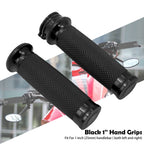 Motorcycle Black/Chrome 1"25mm Handle Bar Hand Grips For Harley Sportster 883 1200 XL Touring Street Glide Dyna Softail VRSC