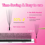 10cases/lot MASSCAKU U Shape 6D W Lash Extensions Mixed Length Handmade Double Tips Premade Fans Volume False Eyelashes in Stock