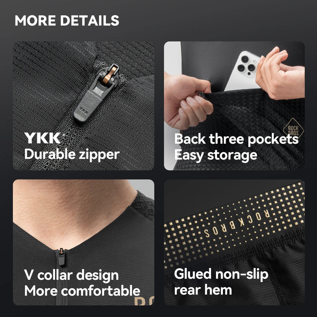 ROCKBROS Cycling Jersey Spring Autumn Lightweight High Elasticity Long Sleeve Bicycle Jersey Wicking Breathable MTB Bike Jersey