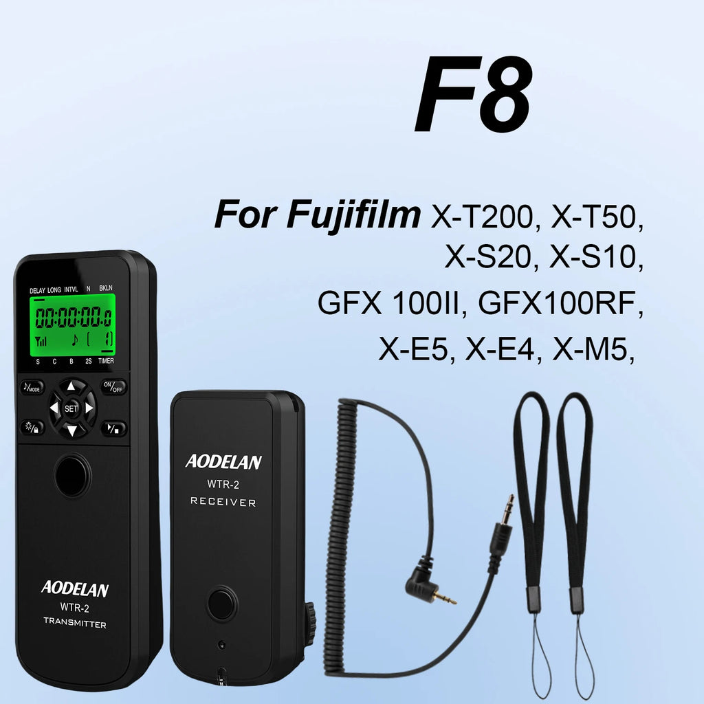 AODELAN WTR-2 Wireless Timer Lapse Intervalometer Remote Control Shutter Release For Canon Nikon Sony Panasonic Fujifilm Cameras