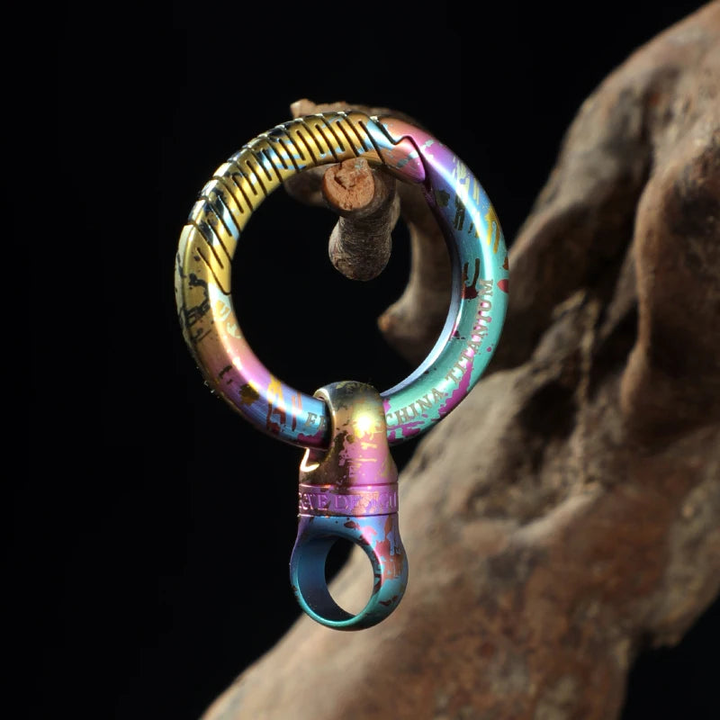 Titanium 360° Rotatable Keychain Keychains 32MM Key Ring Multicolor Titanium Keyring Accessories EDC Outdoor Tool