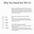 TimeEar TEC-Ω impedance adapter cable 3.5mm to 4.4mm or 4.4mm to 4.4mm, 10cm/40cm