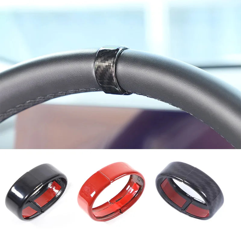 ABS Carbon Fiber/Red/Black For BMW 5 Series G60 2024 2025 Car Steering Wheel Ring Cover Interior Accessories