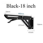 2pcs 8-20inch Stainless Steel Folding Angle Bracket Triangle Shelf Heavy Support Adjustable Wall Mounted Bench SilverWhite Black