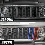 for Jeep Wrangler JL Gladiator JT 2024 2025 Car Front Grill Rings Frame Grille Inserts Cover Trim Exterior Accessories
