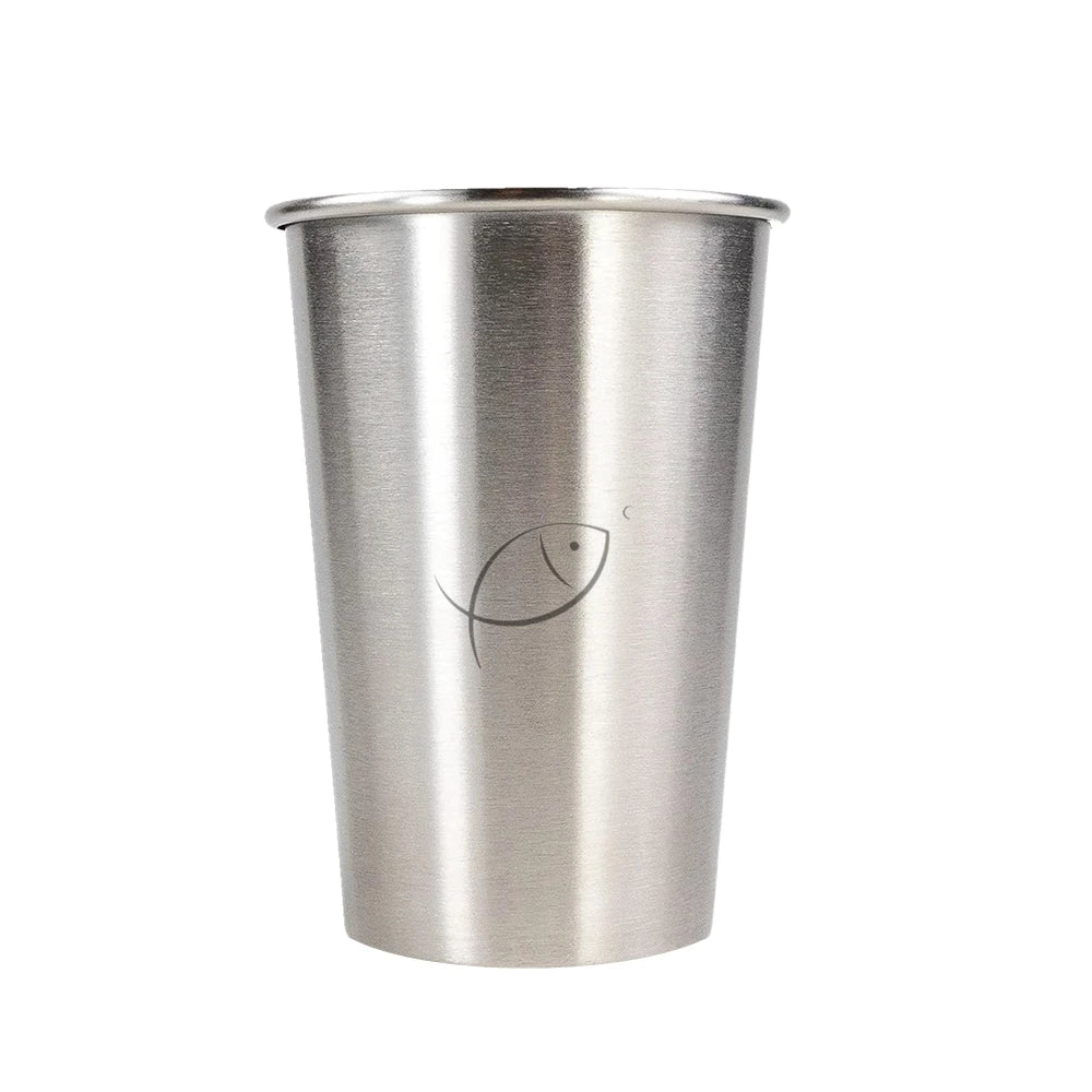 5 Pieces Stainless Steel Cups Pint Cup Tumbler Metal Cups Stackable Cup Metal Drinking Glasses for Home Camping Bar 350ML 260ML