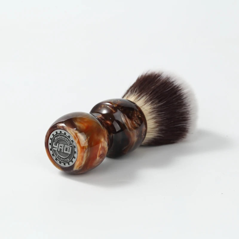 YAQI Caramel Cat's Whisker Synthetic Shaving Brush for Men, Wet Shave
