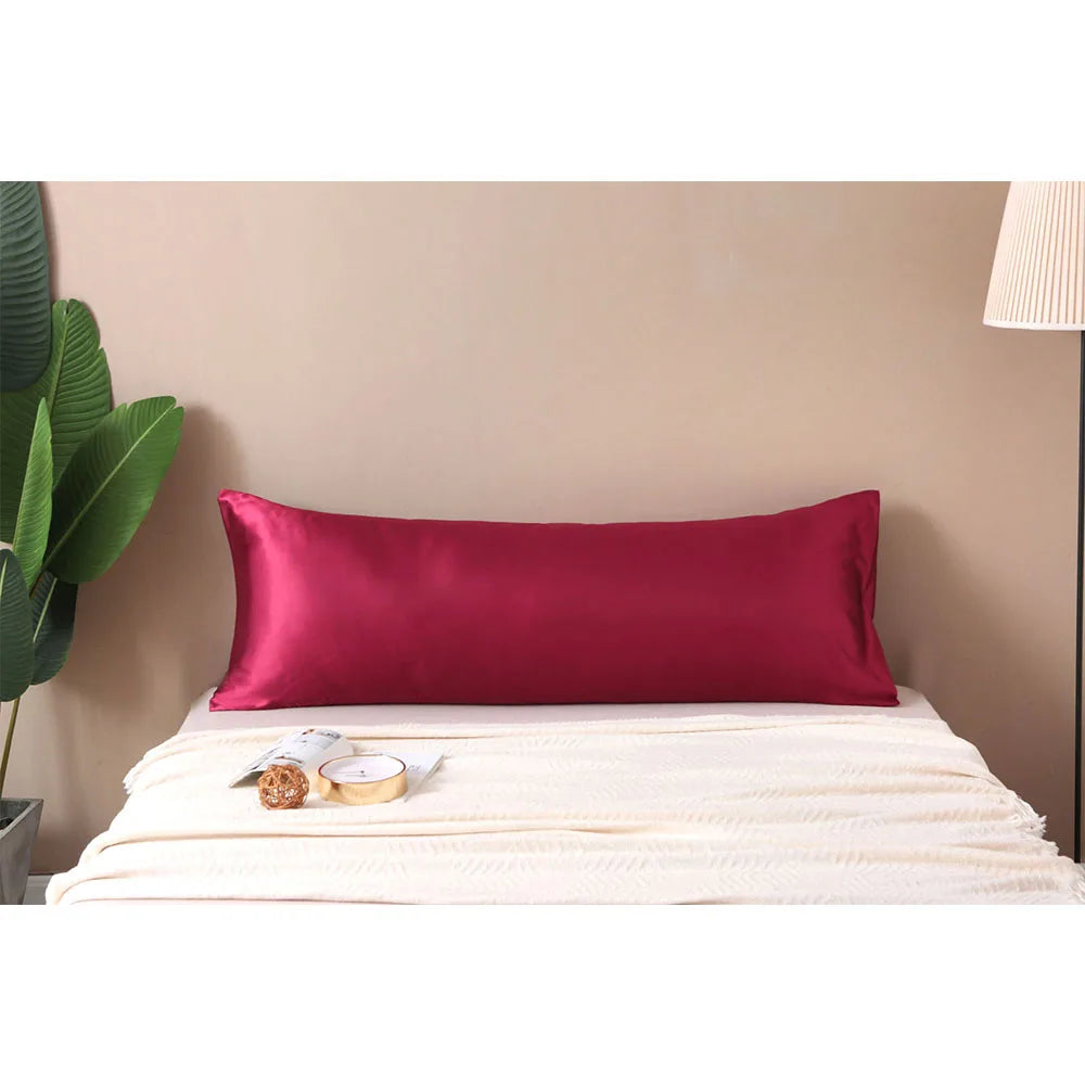 Body Satin Pillow Cover with Envelope Closure,Long Pillow Cases,Soft and Breathable Body Pillowcase,Gift for Sleepers,20x54 Inch