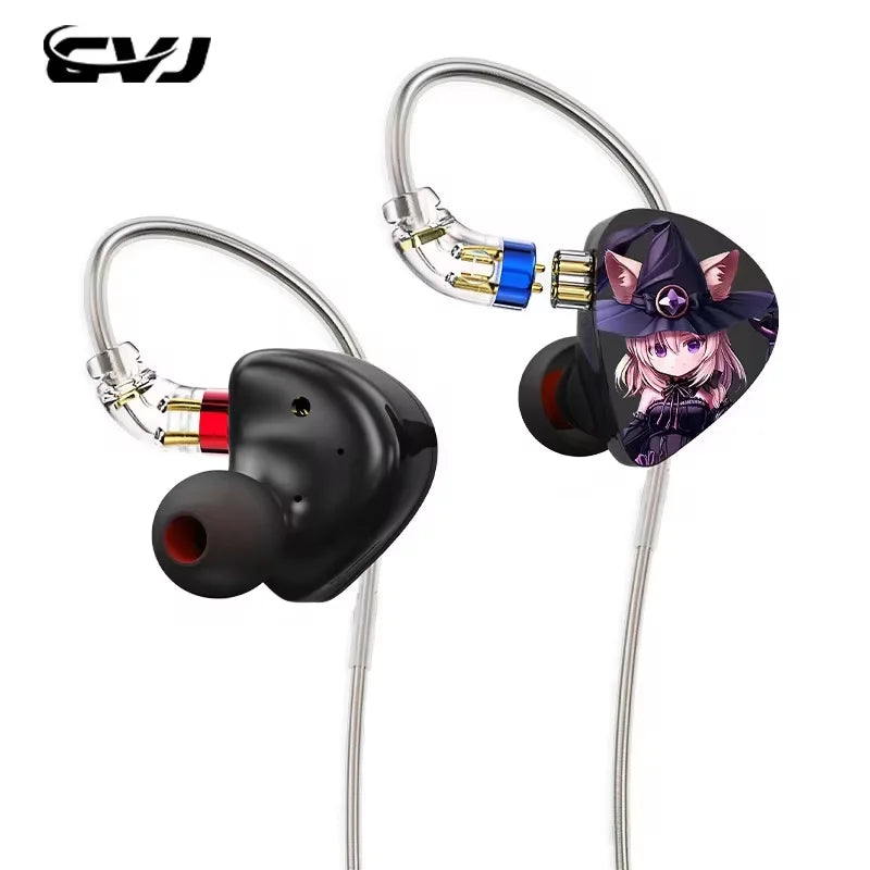 CVJ Nightelf In Ear Earphones 3 DD Dual-Channel Three-unit 3.5mm Metal plug Earphone with silver-plated wire  Headphones Yukimi
