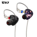 CVJ Nightelf In Ear Earphones 3 DD Dual-Channel Three-unit 3.5mm Metal plug Earphone with silver-plated wire  Headphones Yukimi
