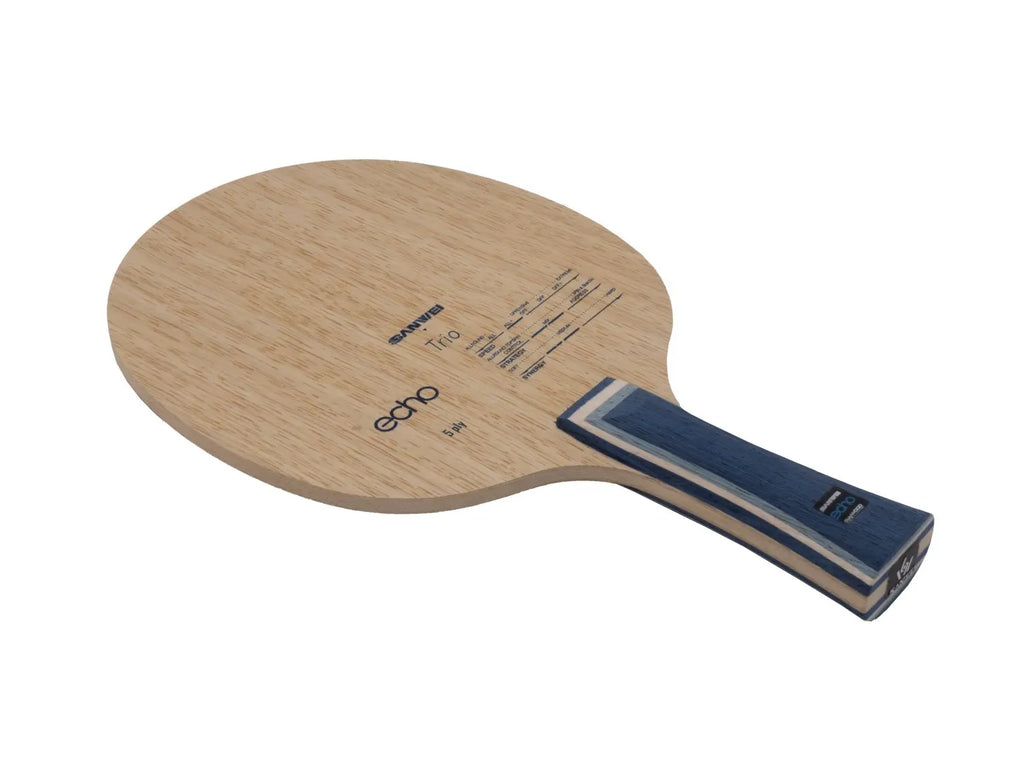 Sanwei Echo Table Tennis Blade 5-Ply All-Wood Ping Pong Racket, CS/FL/ST Handle