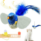 Indoor Interactive Birds Toy for Cat Chasing Teasing Toy Sounding Catnip Cat Teaser Toy Self-hilarity Wall Hanging Birds Cat Toy