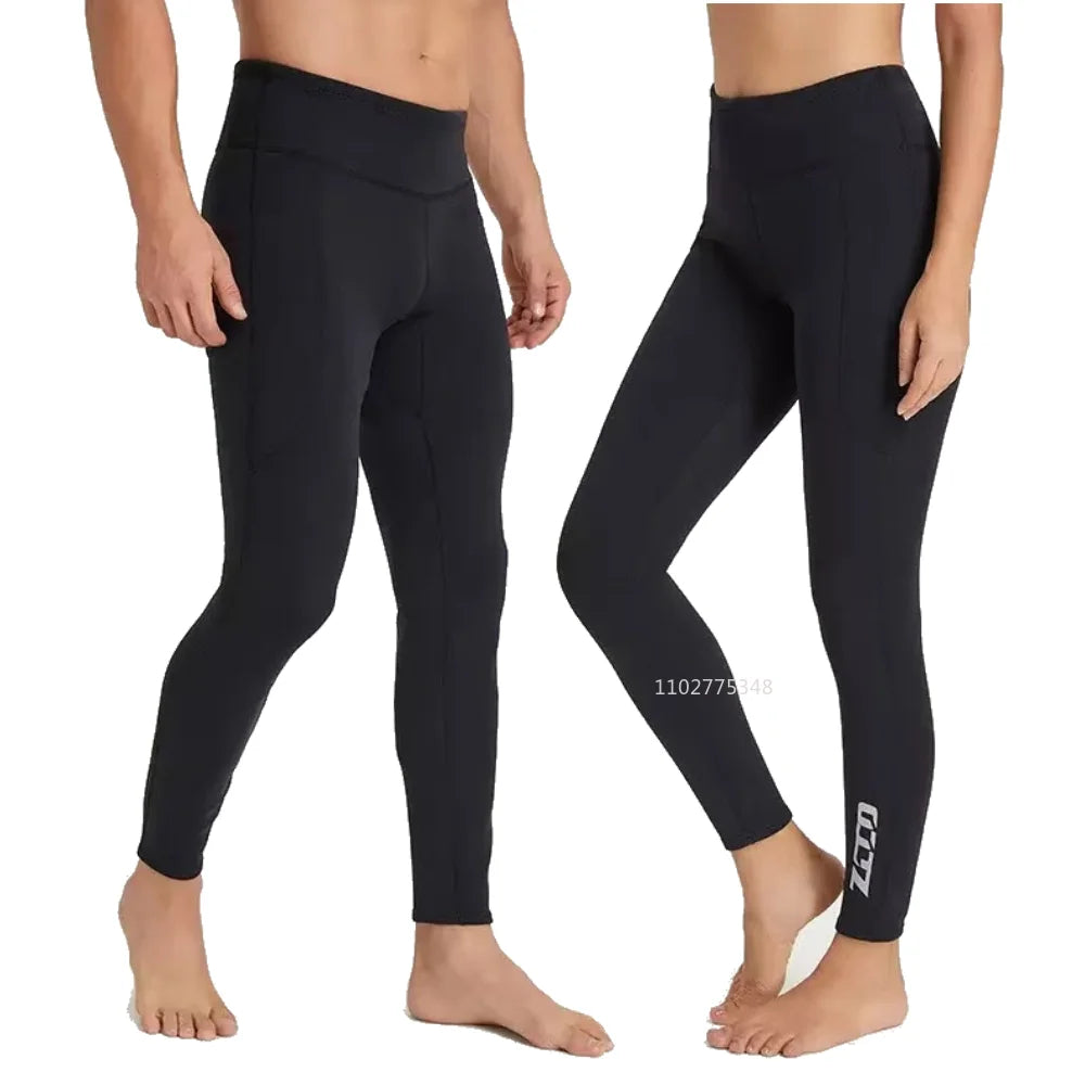 Men Women Wetsuit Pants 2mm Neoprene for Swimming Surfing Snorkeling Scuba Diving Boating High Elasticity Swimwear Surf Suit