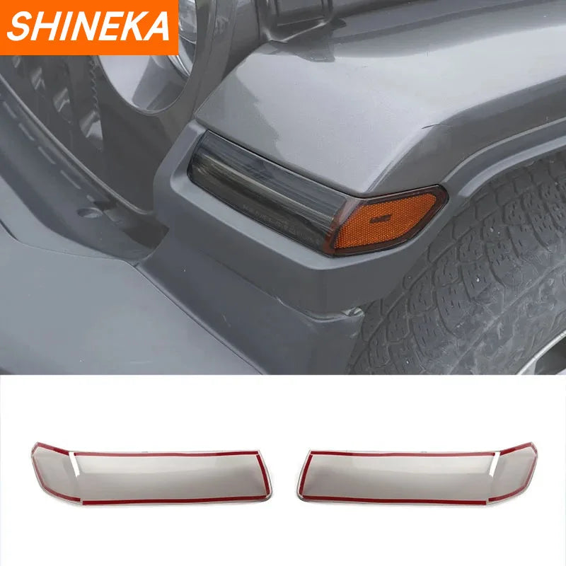 SHINEKA ABS Front Wheel Eyebrow Light Lamp Decoration Cover for Jeep Wrangler JL Gladiator JT 2018-2022 Exterior Accessories