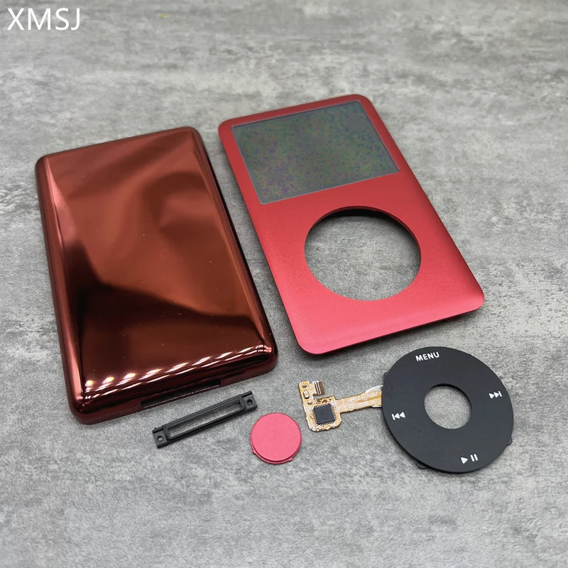 Red Front Faceplate Back Case Housing Black Click Wheel Center Red Button Bezel For iPod 6th 7th Classic 80GB 120GB 160GB