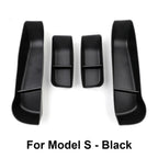 For Tesla NEW Model S X 2023 - 2026 Door Side Storage Box TPE Front Rear Door Handle Organizer Tidying Car Door Slot Accessories