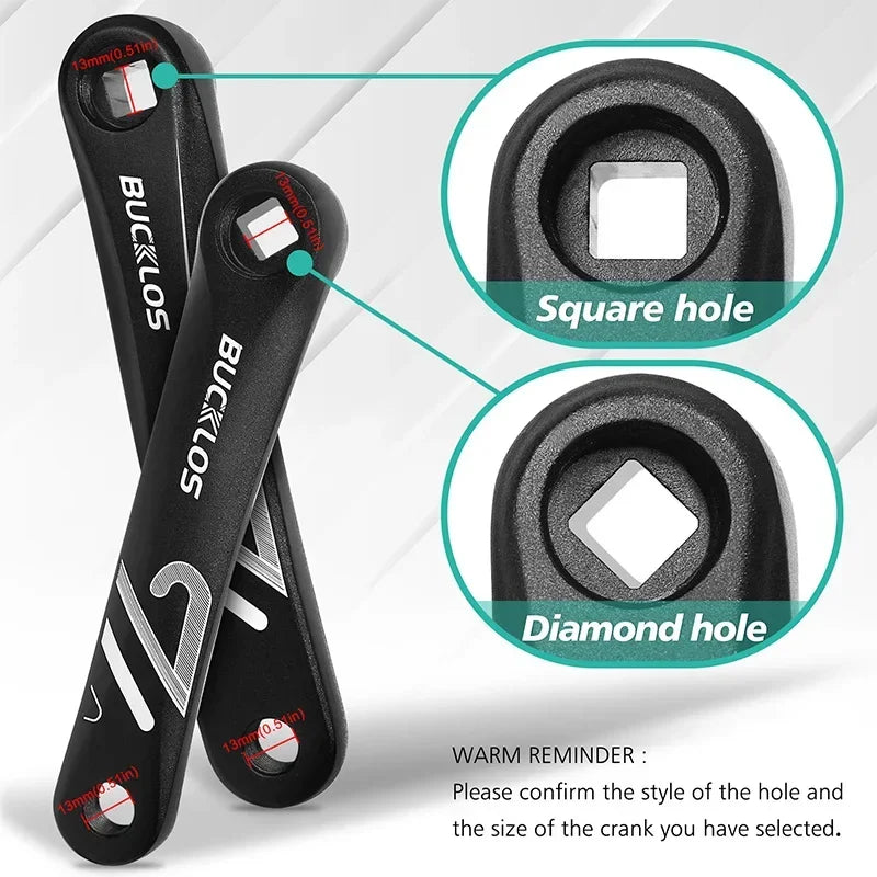 BUCKLOS Bike 152/170/175MM Crank Arms Aluminum Alloy Bicycle Crank Durable High Strength Repair Crank for Spinning Electric Bike