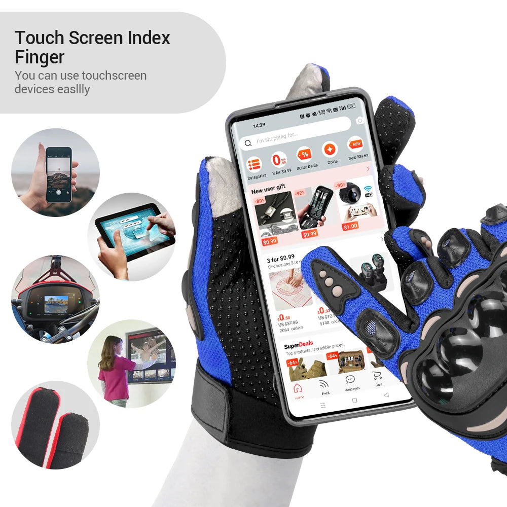 Motorcycle Gloves Summer Riding Breathable Gloves Hard Knuckle Touchscreen Motorbike Gloves Tactical Gloves For Dirt Bike Moto